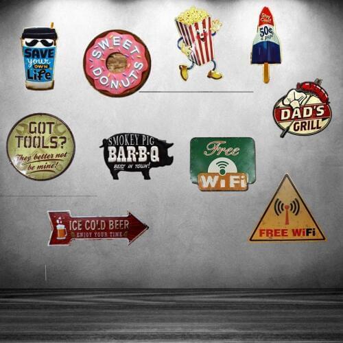Beer Tin Signs Sweet Donuts Metal Irregular Signs Advertising board Wall Bar Pub Coffee Home Art Restaurant Decor U-11