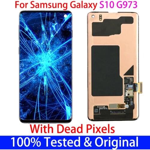 With a spot Original With Frame LCD For Samsung Galaxy S10 G973F G973U G973W SM-G9730 Display + Touch Screen Digitizer Assembly