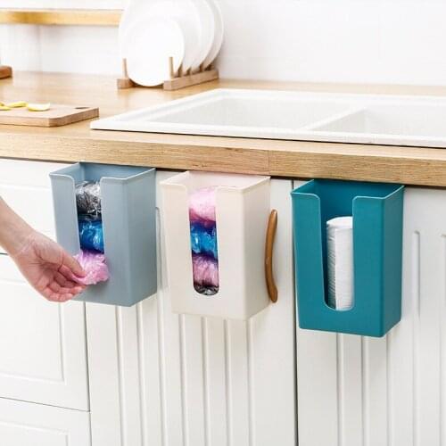 Plastic Bag Storage Box Organizer Case Garbage Bags Collection Box Holder Kitchen Hanging Trash Bags Housekeeping Container