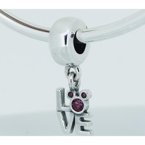 Fits Pandora Charms Bracelet DIY Beads LOVE Silver Dangle with Cubic Zirconia Authentic 925 Sterling Silver Jewelry