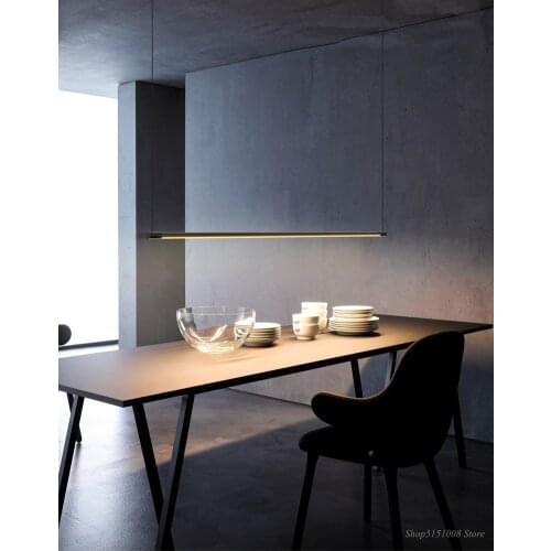 Simple Restaurant Dining Table Strip Pendant Lamp LED Office Modern Pendant Lights Designer Hanging Lamps Decor Lighting Fixture