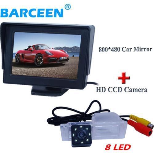 Car rearview camera wire +8 led water-proof with lcd car display monitor 4.3" screen fit for Chevrolet Cruze hatchback