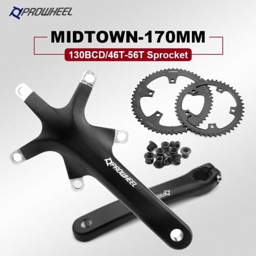Prowheel-Manivelle bike foldable, crank simple-170mm, gear simple 46T56T, gear manivelle130BCD, bike accessories