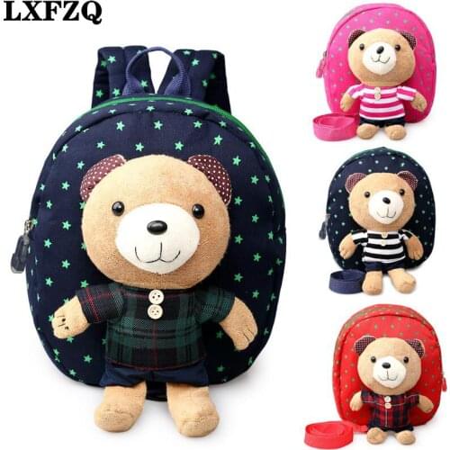 LXFZQ backpack for children school bags Cartoon Bear Doll childrens backpacks Girls Kids Bags mochila infantil School knapsack