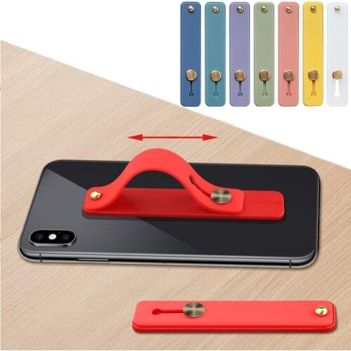 New Silicone Phone Hand Band Holder Universal Finger Ring Holder Strap Push Pull Grip Stand Candy Color Bracket for Phone Case