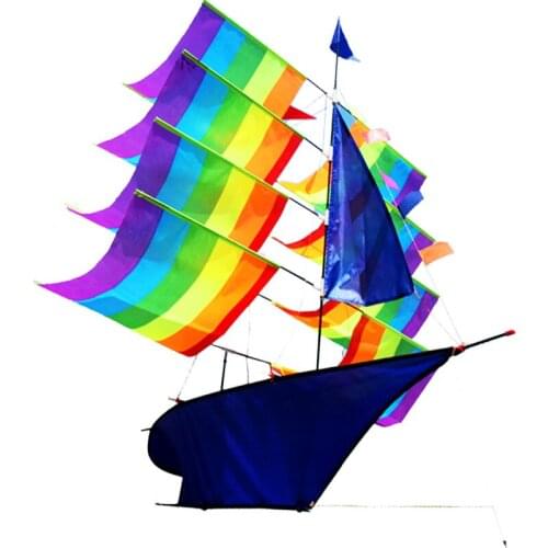 Outdoor Fun Sports 3D/Rainbow Stereo Sailboat Kite With Handle And Line Good Flying