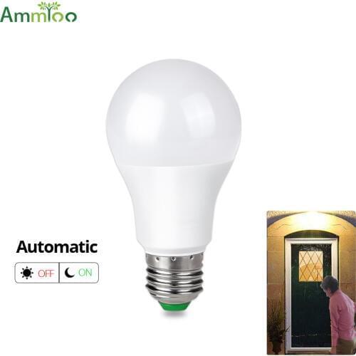 E27/B22 Light Sensor Dusk to Dawn LED Lights Bulb 10W 15W Automatic on/off Sensor Light Indoor Outdoor Security Lamp AC 85-265V