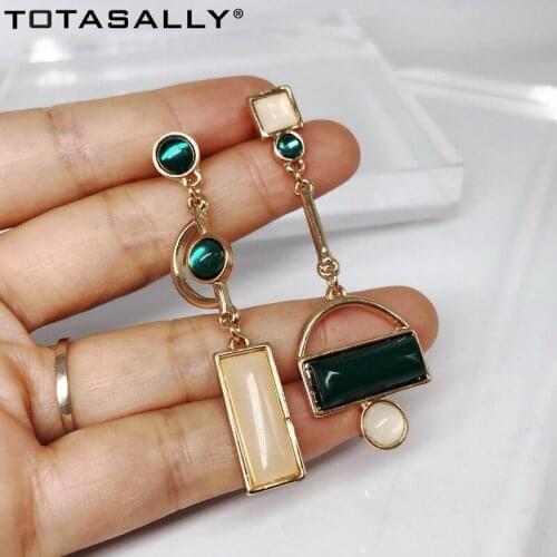 TOTASALLY New Designer Geometric Earrings for Women Fashion Brand Cat Eye Acrylic Stone Mix-matched Statement Earring Dropship