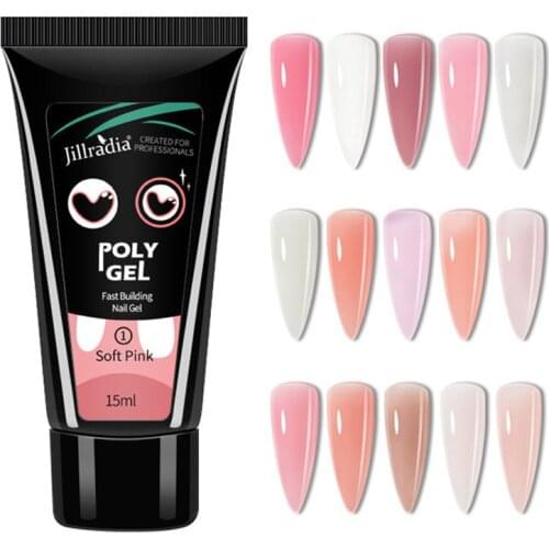15ML Poly UV Gel For Nails Extension Nail Gel Varnish For Nail Art Design UV Building Gel DIY Manicure Tools