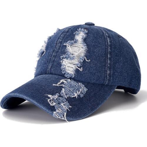 High Quality Denim Cap Hole Baseball Cap Leisure Cotton Cap For Men And Women Outdoor Sports Streetwear Dad Hat Cap