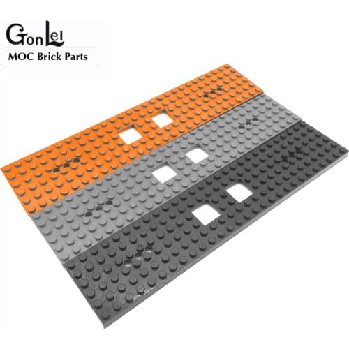 1 Piece High-Tech Parts 92339 Train Base 6x28 with Two 2x2 Cutouts and 3 Round Holes Each End Assembles Blocks Base Toys