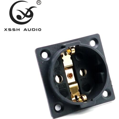 XSSH audio Copper Plated Rhodium NeutralFI-E30 AC 250V 16A EU Euro 2 pin IEC inlet Power Uitimate H Schuko Chassis socket