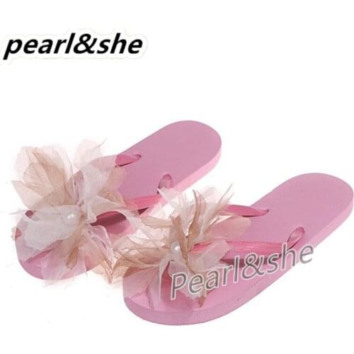 2021 Women Bow Summer Sandals Slipper Indoor Outdoor Flip-flops Beach Shoes New Fashion Female Casual flower Slipper gift
