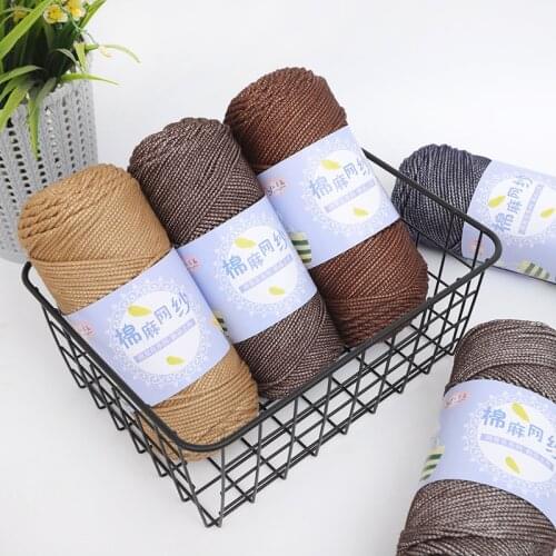 Cotton Linen Mesh Boutique Hand Woven Scarf Sunscreen Hat Cotton Yarn Wool Ball DIY Purses Hat