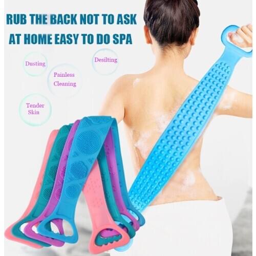 1pc Extended Scrubber Skin Clean Shower Brushes Magic Bath Towels Silicone Brushes Rubbing Back Mud Peeling Body Massage Shower