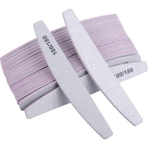 100pcs Wholesale 100/180 Nail File Nails Buffers Supplies For Professional Reusable Art Trimmer Accesorios Set Bulk Vendor