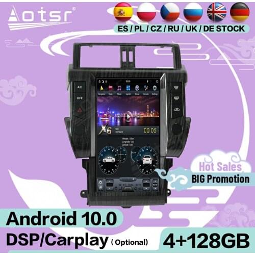 128G Tesla Screen Multimedia Stereo Android Player For Toyota Land Cruiser Prado 150 2014 2015 2016 2017 Navi Receiver Head Unit