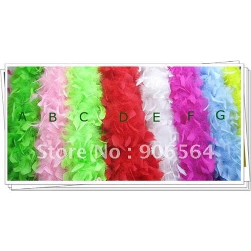 20Pcs/Lot 200Cm(79") Charming Turkey Feather Strip Wedding Marabou Beautiful Feather Boa 16 Color Selected
