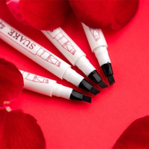 4 Color Microblading Eyebrow Pen Fork Tip Fine Sketch Liquid Eyebrow Pencil Waterproof Long Lasting Eyebrow Tint Cosmetics TSLM2