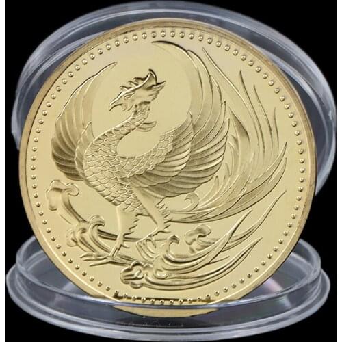 40mm Golden Phoenix Imperial chrysanthemum emblem Japan Medal Souvenir coin