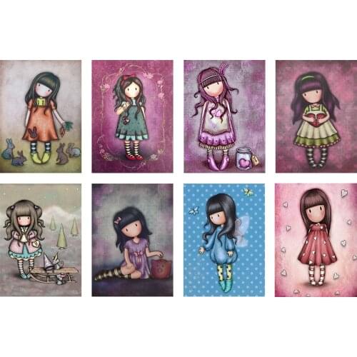 5D Diamond Painting DIY Doll Girl Full Drill Square Rhinestone Mosaic Kit Cartoon Picture Handmade Art Craft Home Decor Gifts