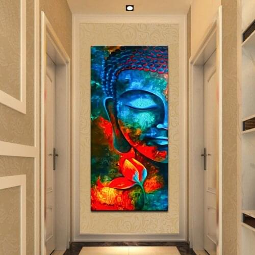 Abstract Buddhism Posters and Prints Wall Art Canvas Painting Wall Decoration Colorful Lord Buddha Pictures For Living Room Wall