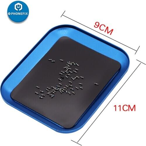 Aluminum Alloy Magnetic Screw Tray Plate with Magnetic Pad Mini Screw Plate Screw Bits Box Mobile Phone Repair Tool Screw Mat