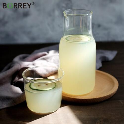 BORREY Borosilicate Glass Tea Pot And Cup Fruit Tea Bottle Milk Mug Office Coffee Pot And Cup Juice Bottle Cold Drink Bottle