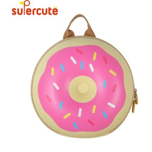SUPERCUTE girl child bag 3D Donut kids bag kindergarten childrens backpack Age 1-6 Years gift for kids cute Doughnut backpack