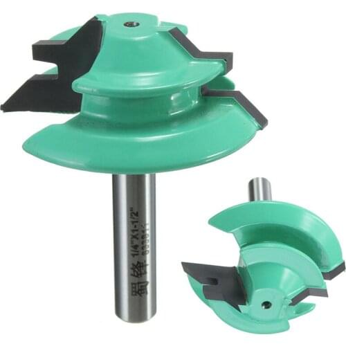 1PC 45 Degree Lock Miter Router Bit 1-1/2" Diameter 1/4" Shank Wood Cutter For Woodworking Tools