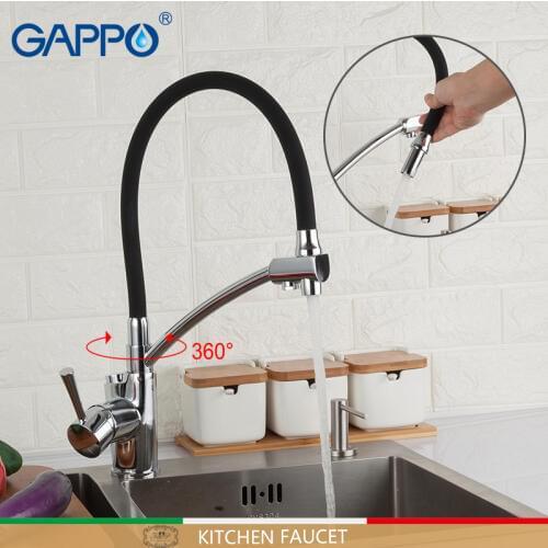 GAPPO kitchen faucet kitchen sink faucet black pull out kitchen mixer deck mounted filtered water mixer tap single handled taps