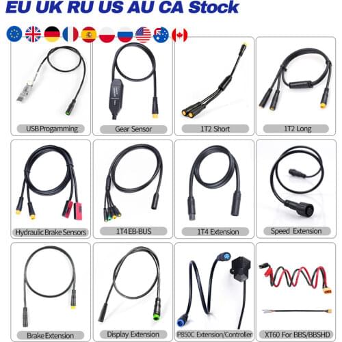 Cable For Bafang Mid Motor E-bike Conversion Kits Gear Shift Sensor USB Programming Display Brake EXTENSION EB-BUS 1T4 1T2