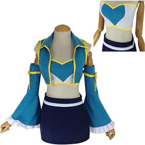 New Lucy Heartfilia Fairy Tail 7 years later cosplay costume lolita girls school uniform Sailor skirt suit party dress costume