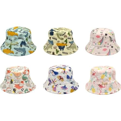 Козырек от солнца High Quality 2021 Kid Bucket Beach Hat For 2-5Y Cute Girl Boy Wide Brim UV Protection Outdoor Baby Hats 059