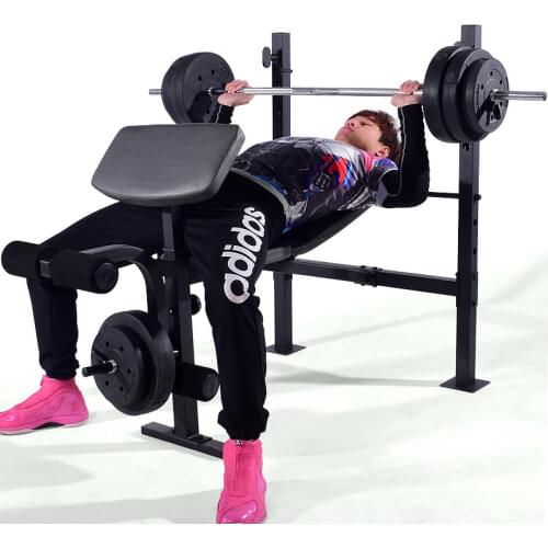 Multifunctional Weight Bench Dumbbell Fitness Exercise Equipment Weight Training Bench Barbell Rack Household Gym Workout