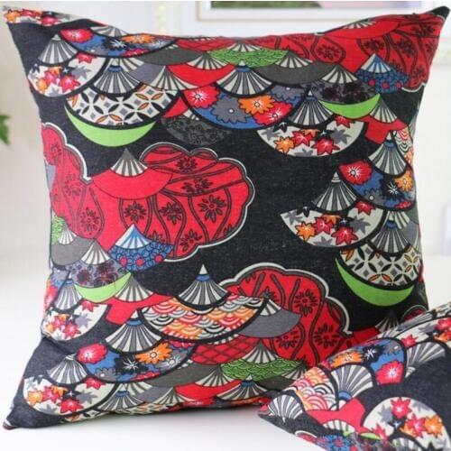 National style nostalgia Cloth Pillow Covers beautiful fan Driving Almofadas Linen Pillow Case Christmas Decorative Linen AU576