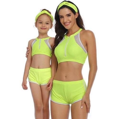 2020 New High Waist Parent-child Swimwear Women Sexy Mother Daughter Swimsuit Girls Bathing Suit Family Matching Outfits