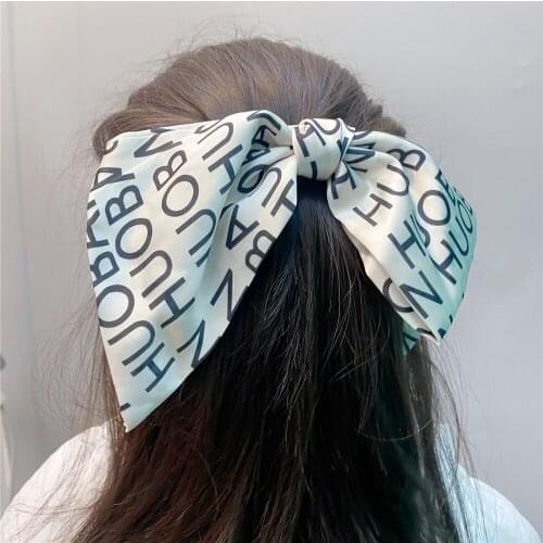 Korean ins new letter bow double-layer spring clip hairpin streamer national tide girl top clip hairstyle auxiliary hair clip
