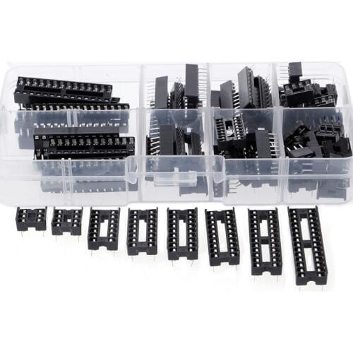 New Sockets Adaptor 66 Pcs/set DIP IC Sockets Adaptor Solder Type Socket Kit 6 8 14 16 18 20 24 28 Pins hot