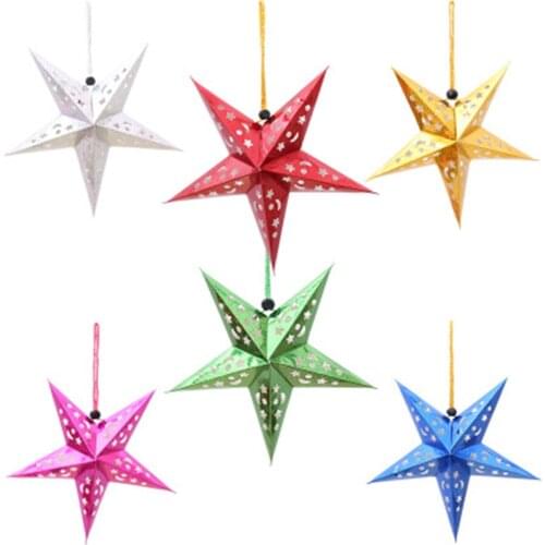 New Year 2020 color 30cm Stereo Laser Christmas Pentagram Merry Christmas Tree Decorations for Home Gift Craft Decoration