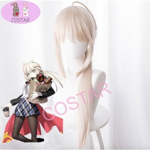 COSTAR Anime Game Fate Grand Order 3th Cosplay Wigs Saber Altria Pendragon Cosplay Wig Heat Resistant Synthetic Hair Halloween
