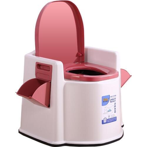 Mobile Toilet Bowl Household Deodorant Stool Chair with Armrest Movable for Pregnant Women, Patients and The Elderly