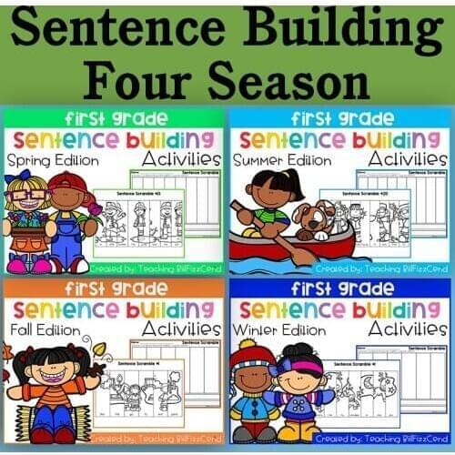 Sentence Building Four Season for First Grade Worksheets Children Learn English reading Books Passages writing Workbooks