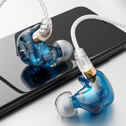 TM-01 1.2m 3.5mm ABS Wired Earphone Ear Stereo Multi-function HiFi In-ear Sport Headset for Jogging Working Office
