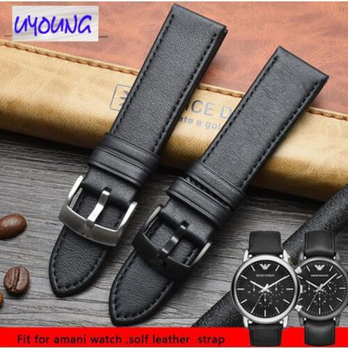 Genuine Leather watch strap fit for Ar-mani AR1692 1694 1732 1733 1737 1809 2075 male watch