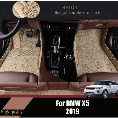 Luxury Carpets For BMW X5 2019 Auto Double Layer Wire Loop Car Floor Mats Interior Accessories Leather Waterproof Custom Rugs