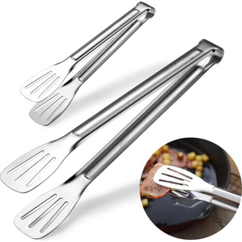 Stainless Steel Food Tongs Barbecue Steak Clamp Buffet Cooking Tool Kitchen Utensils Anti-Heat Bread Clip Kitchen Tongs Steel