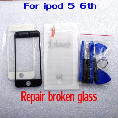 NEW Replacement Front Glass lens For iPod Touch 5/6th Gen Outer glass Lens For repair broken glass part with tool Tempered film