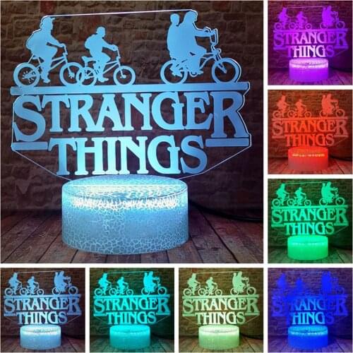 Funny Flash Movie Figuras Model 3D Illusion LED Nightlight Colors Change Desk Lamp Eleven Stranger Things action & toy figures