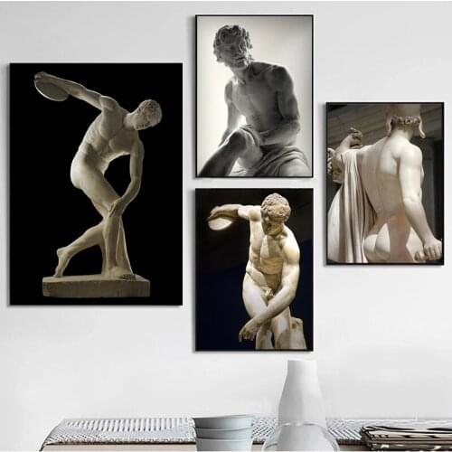 David Greek Statue Plaster Figure Oil on Canvas Painting Sculpture Artwork Poster and Print Wall Art Picture Home Decoration